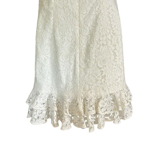 Bardot Adira Lace Mini Dress Ivory Size 8 NWT Coquette Bridal Shower Soft Girl - Picture 8 of 10